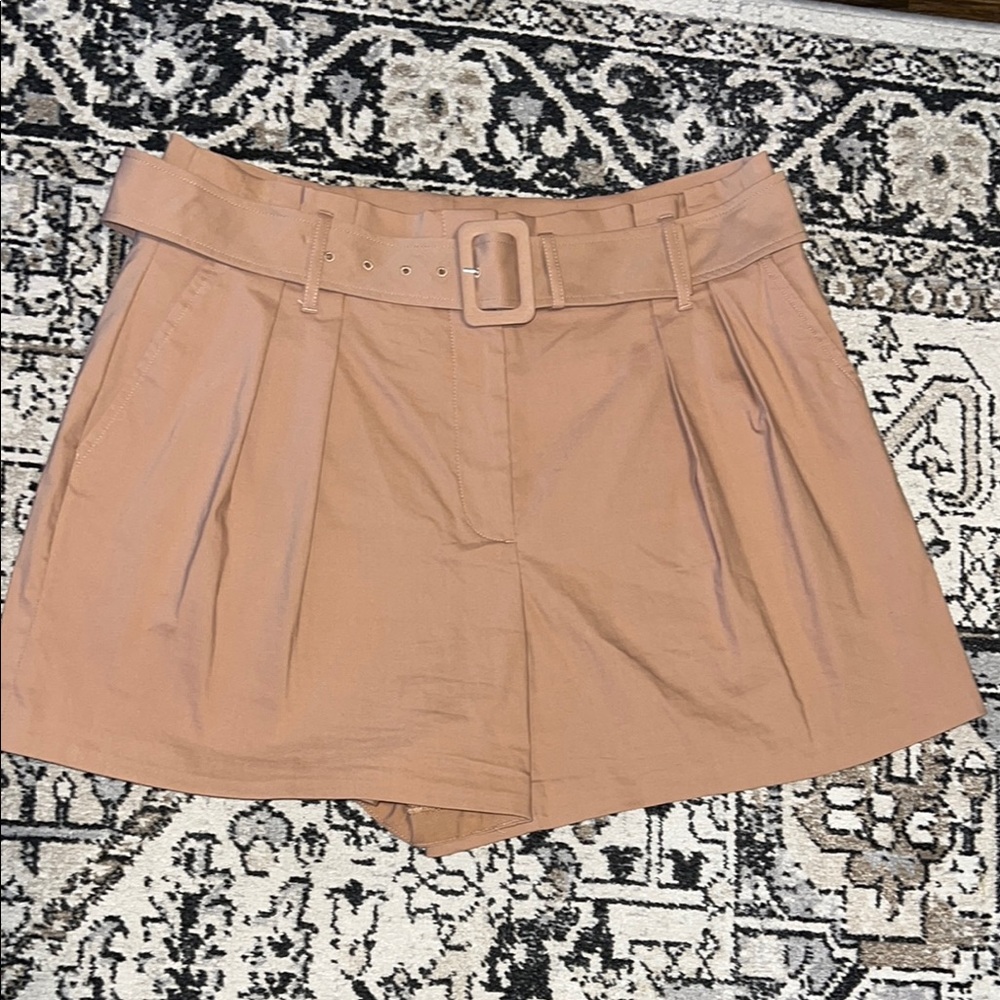 Express High Waist Tan Belted Women's Shorts